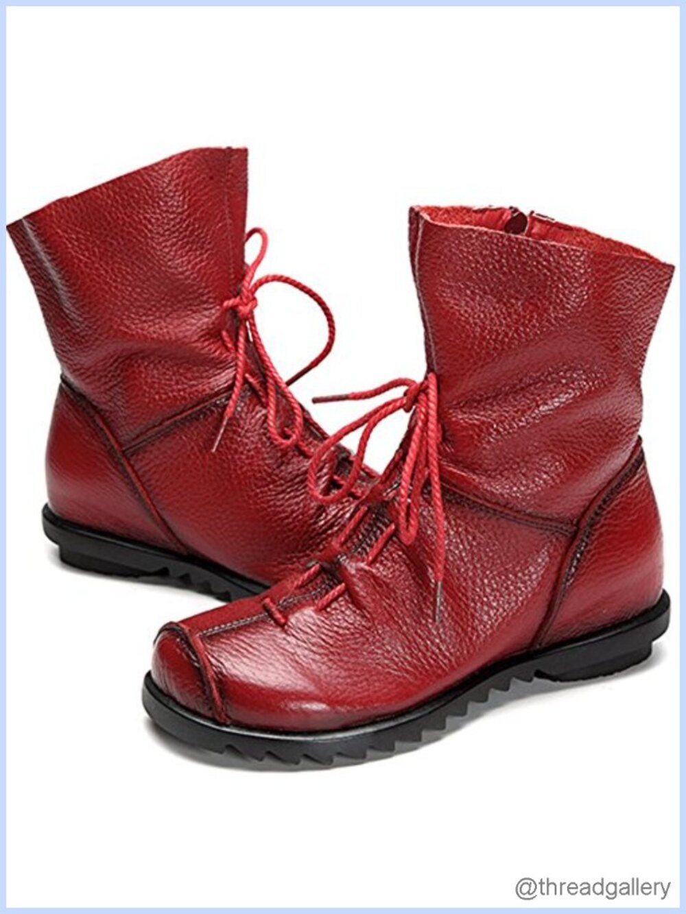 Genuine Leather Ankle Bootie Round Toe Zip Closure Comfort Casual Boot - Picture 2 of 6